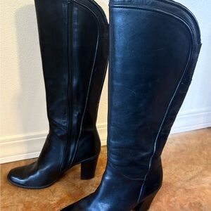 Coach and Four Black Heeled Leather Boots